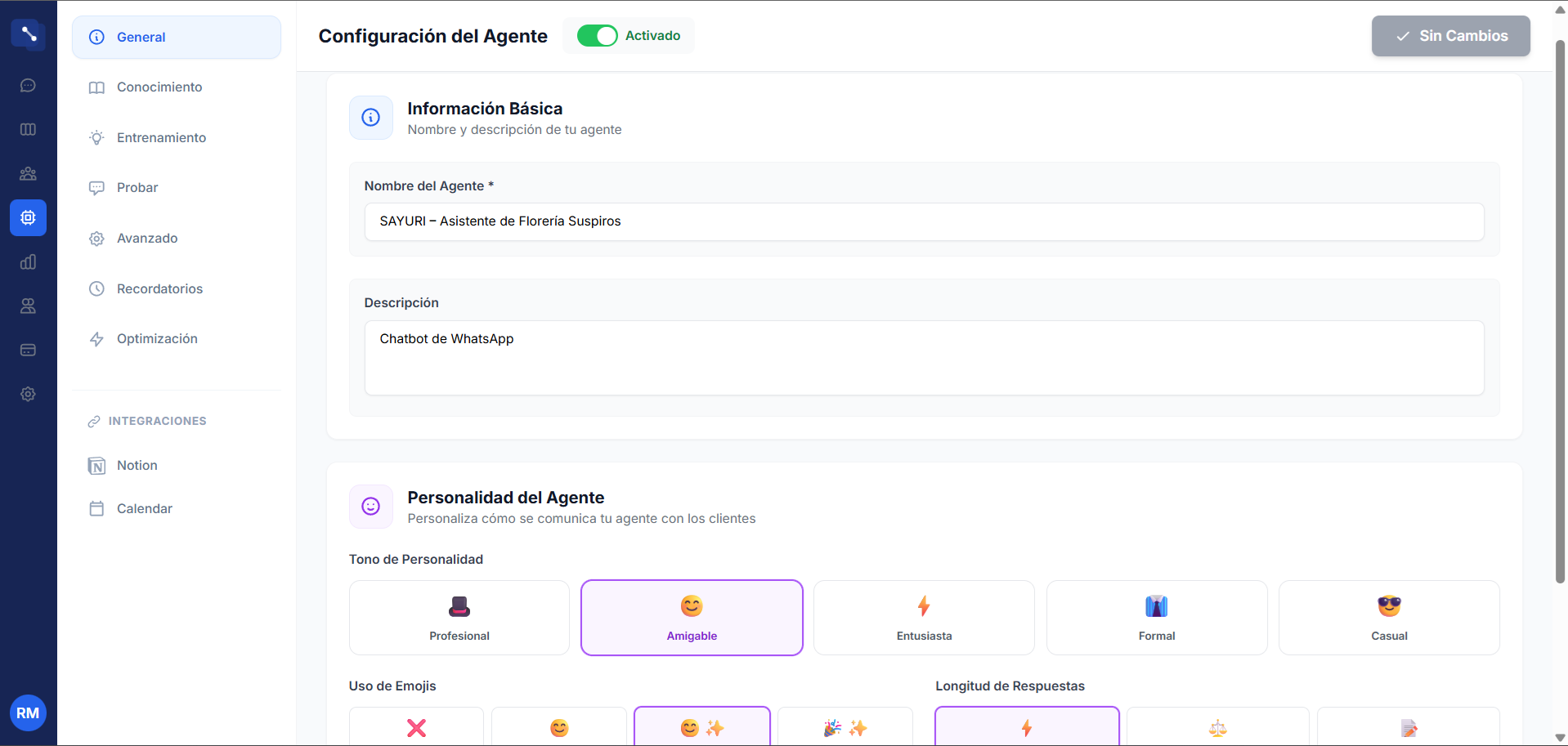 Configuración de Agentes IA
